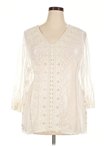 Ultra Pink 3/4 Sleeve Blouse (view 1)