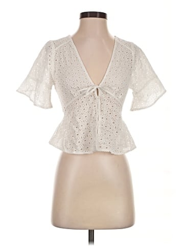 Madewell Tie-Front Top in Eyelet (view 1)