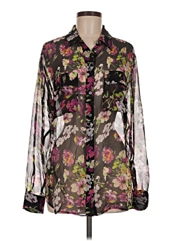 Equipment Long Sleeve Silk Top (view 1)