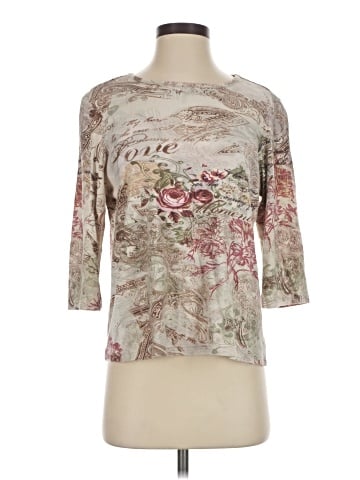 Christopher & Banks 3/4 Sleeve T-Shirt (view 1)