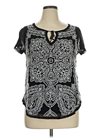 INC International Concepts Short Sleeve Blouse (view 1)