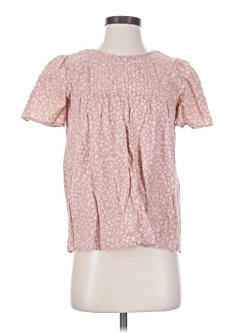Madewell Short-Sleeve Pintuck Top in Parisian Ditsy (view 1)
