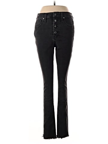 Madewell 10" High-Rise Skinny Jeans in Berkeley Black: Button-Through Edition (view 1)