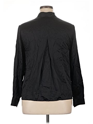 Joan Vass Long Sleeve Silk Top (view 2)