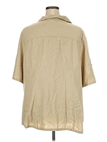 Just My Size 3/4 Sleeve Button-Down Shirt (view 2)