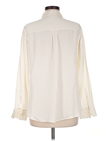 Theory Long Sleeve Silk Top (view 2)