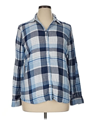 Lands' End 3/4 Sleeve Button-Down Shirt (view 1)
