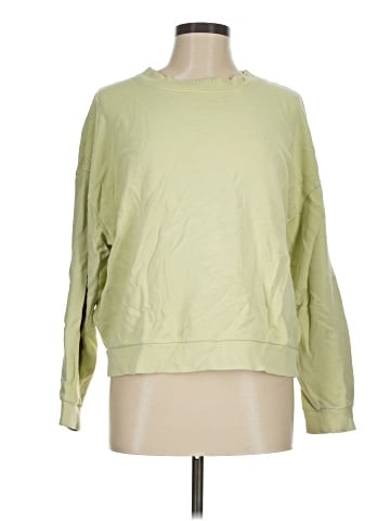 Madewell Garment-Dyed Oversized Sweatshirt in Faded Neon (view 1)