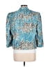 Kasper 100% Polyester Animal Print Teal Jacket Size 12 - photo 2