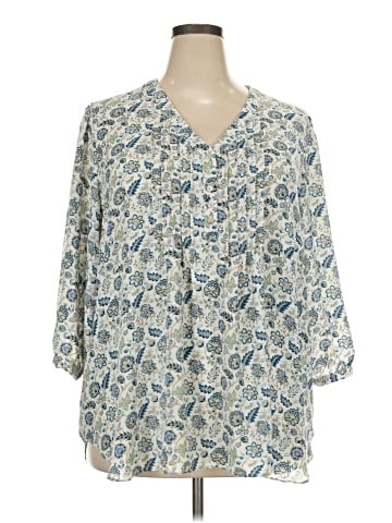 Rose + Olive 3/4 Sleeve Blouse (view 1)