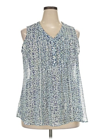 Rose + Olive Sleeveless Blouse (view 1)