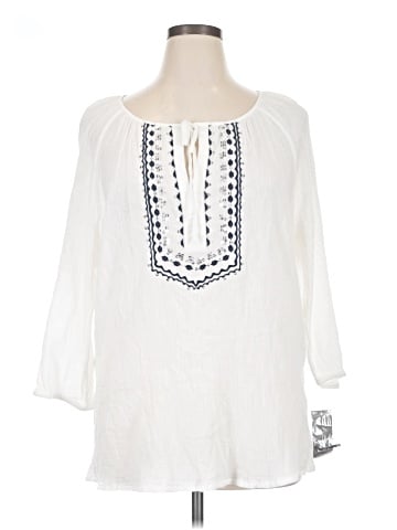 JM Collection 3/4 Sleeve Blouse (view 1)
