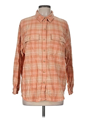 American Eagle Outfitters 3/4 Sleeve Button-Down Shirt (view 1)