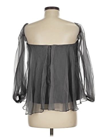 Milly 3/4 Sleeve Silk Top (view 2)