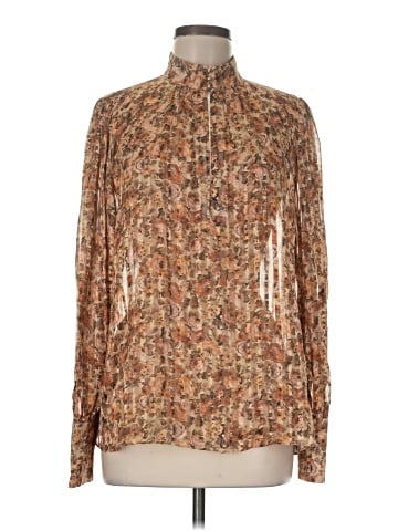The Kooples Long Sleeve Silk Top (view 1)