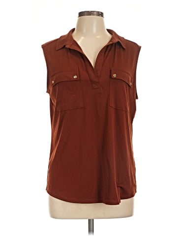 T Tahari Sleeveless Button-Down Shirt (view 1)