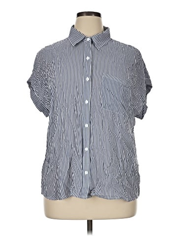 Cosmic Blue Love Short Sleeve Button-Down Shirt (view 1)