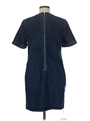 Self-Portrait Denim Bow Mini Dress (view 2)