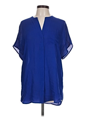 Vince. Short Sleeve Silk Top (view 1)