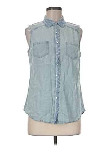 Velvet Heart Sleeveless Button-Down Shirt (view 1)