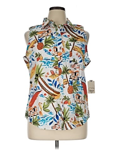 St. John's Bay Sleeveless Button-Down Shirt (view 1)