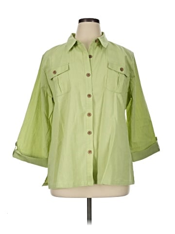 Draper's & Damon's 3/4 Sleeve Button-Down Shirt (view 1)