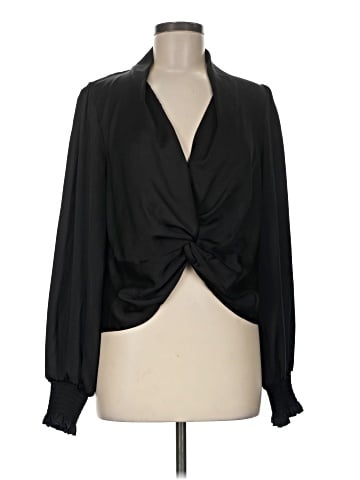 Aqua Long Sleeve Blouse (view 1)