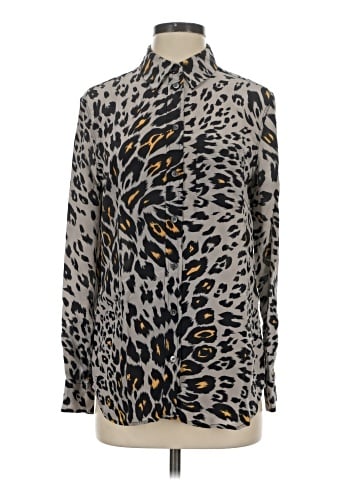 Equipment Long Sleeve Silk Top (view 1)