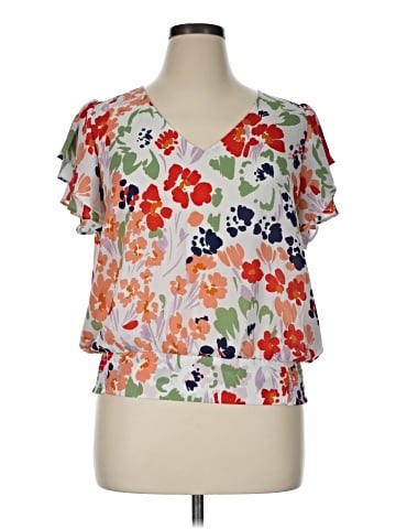 Ann Taylor Factory Short Sleeve Blouse (view 1)