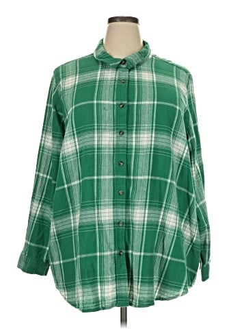 Woman Within 3/4 Sleeve Button-Down Shirt (view 1)