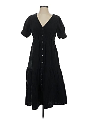 Madewell Lightspun Button-Front Tiered Midi Dress (view 1)