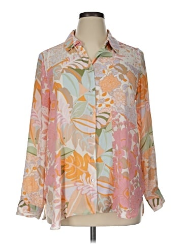 Rose + Olive Long Sleeve Blouse (view 1)