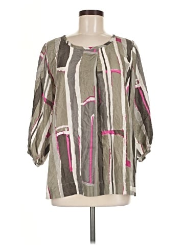 DKNY 3/4 Sleeve Silk Top (view 1)