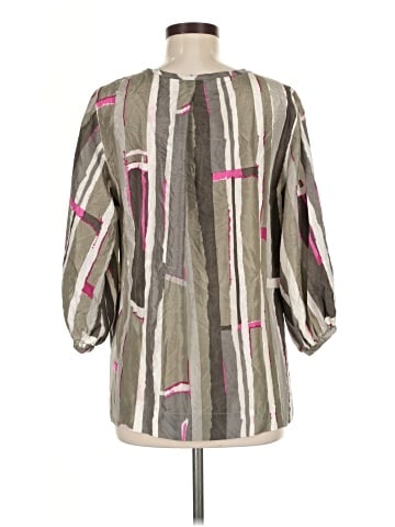 DKNY 3/4 Sleeve Silk Top (view 2)