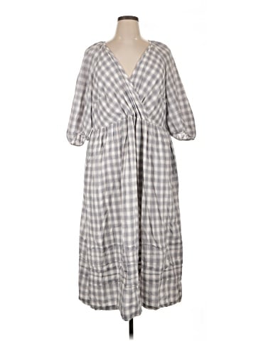Madewell Plus Marianna Puff-Sleeve Midi Dress in Plaid (view 1)