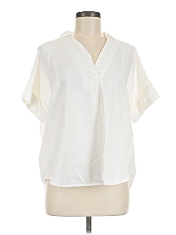 Madewell Courier Button-Back Shirt in Pure White (view 1)