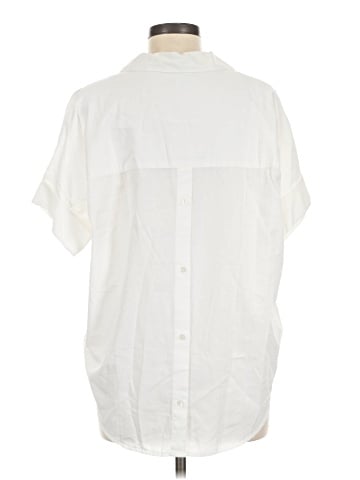 Madewell Courier Button-Back Shirt in Pure White (view 2)