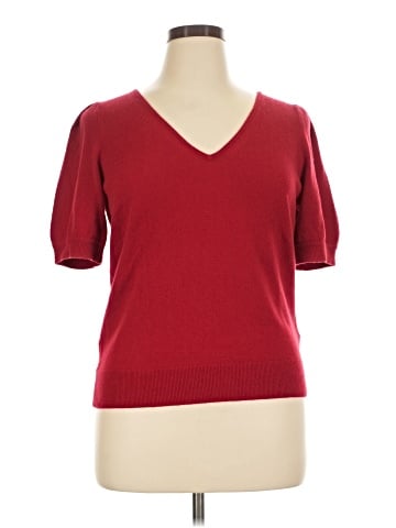 Madewell V-Neck Puff-Sleeve Sweater Tee in Cashmere (view 1)