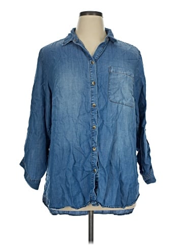 Chico's 3/4 Sleeve Button-Down Shirt (view 1)