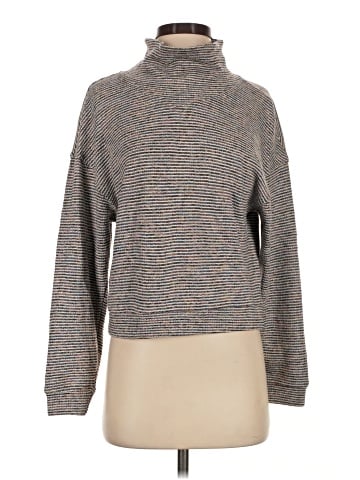 Madewell Textured Turtleneck Top in Rainbow Rib (view 1)