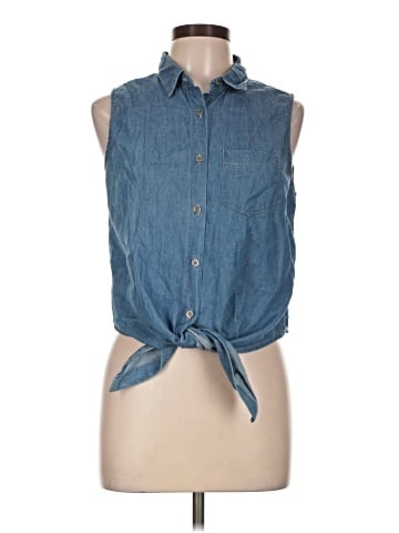 Timing Sleeveless Button-Down Shirt (view 1)