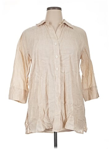 Investments 3/4 Sleeve Button-Down Shirt (view 1)