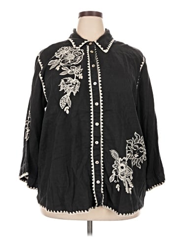 Johnny Was 3/4 Sleeve Button-Down Shirt (view 1)