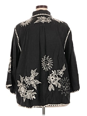 Johnny Was 3/4 Sleeve Button-Down Shirt (view 2)