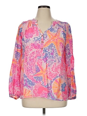 Lilly Pulitzer Long Sleeve Silk Top (view 1)