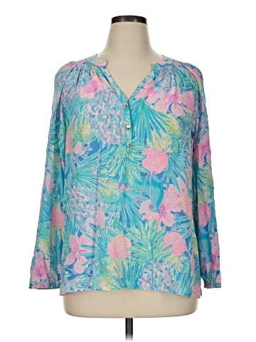 Lilly Pulitzer Long Sleeve Silk Top (view 1)