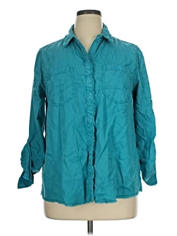 Chico's 3/4 Sleeve Button-Down Shirt (view 1)