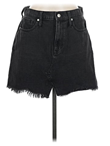 Madewell Rigid Denim A-Line Mini Skirt in Lunar Wash: Cutout Edition (view 1)