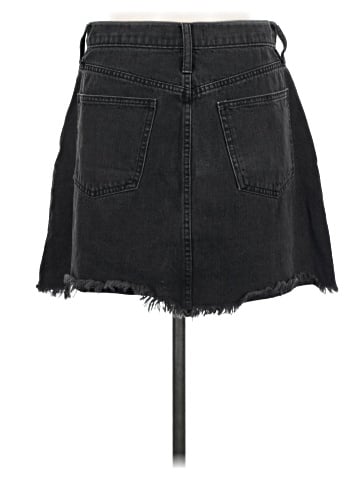 Madewell Rigid Denim A-Line Mini Skirt in Lunar Wash: Cutout Edition (view 2)