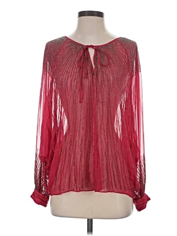 Parker Long Sleeve Silk Top (view 1)